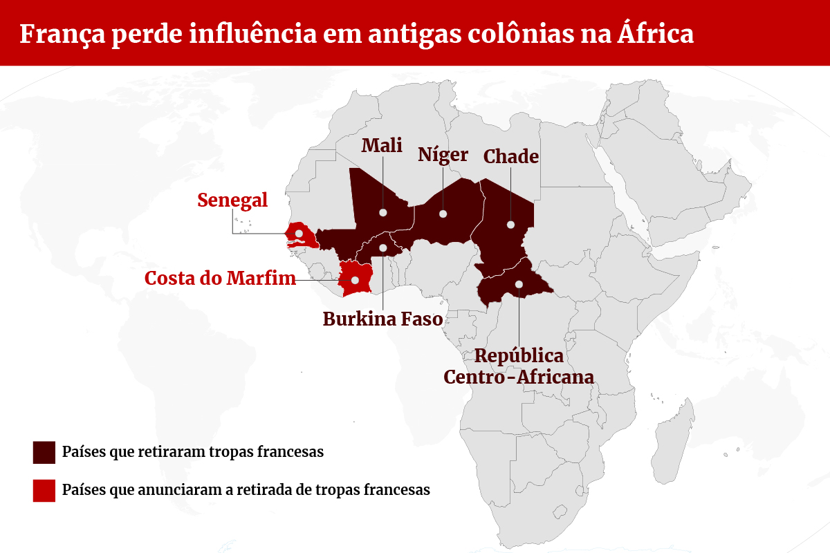 Imagem colorida mostra países da África - Metrópoles