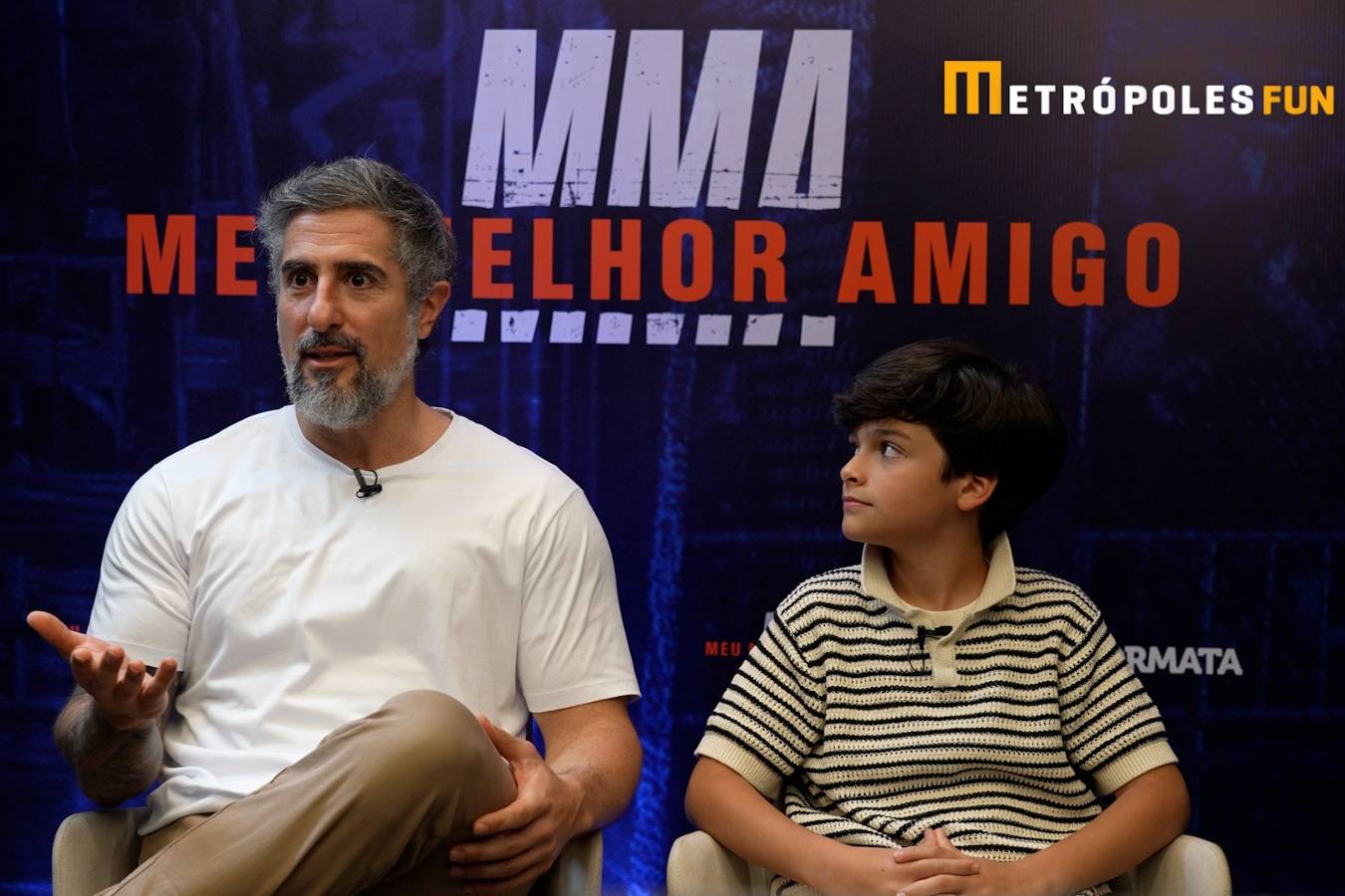 Marcos Mion e Guilherme Tavares em entrevista sobre o filme MMA - Metrópoles