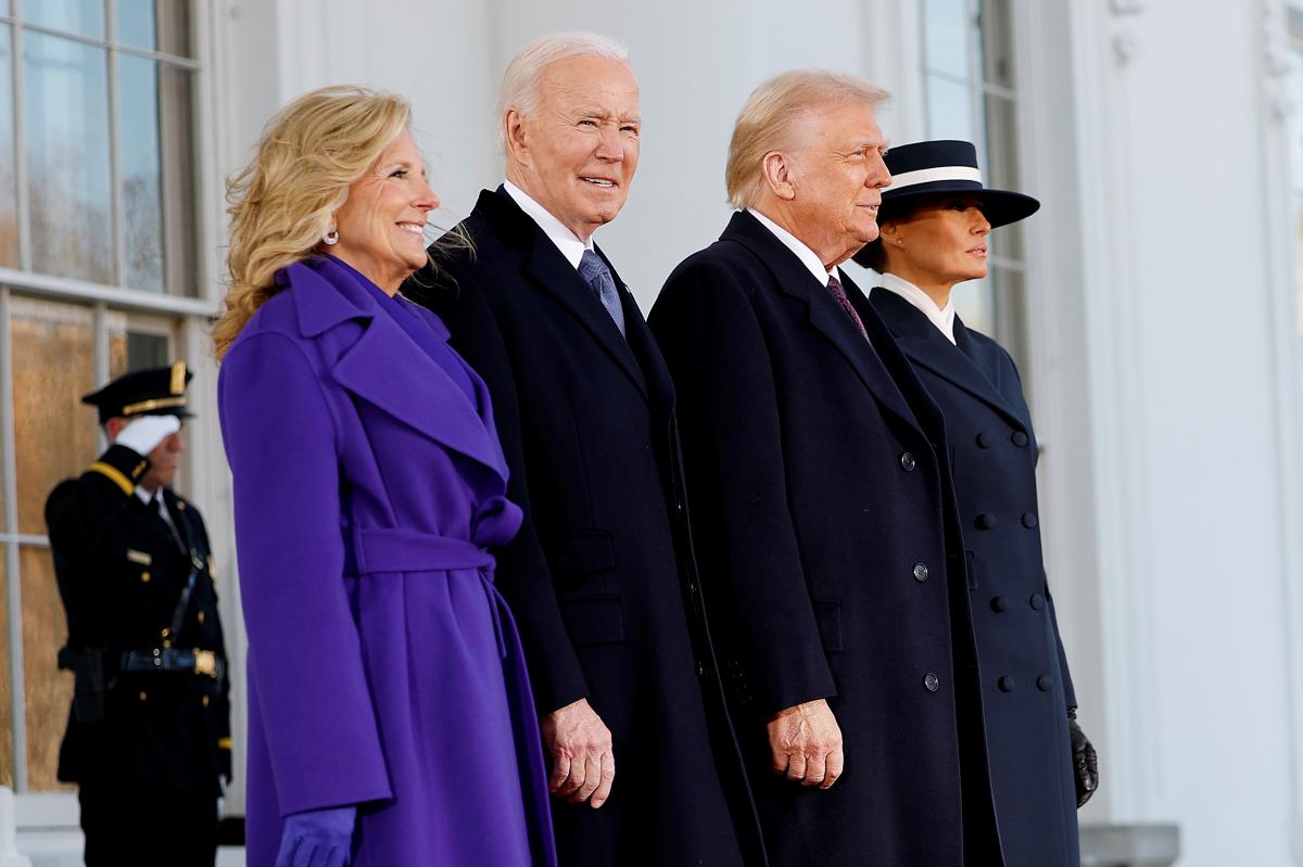 A ex-primeira dama Jill Biden e o ex-presidente dos EUA Joe Biden com Donald Trump e Melania Trump