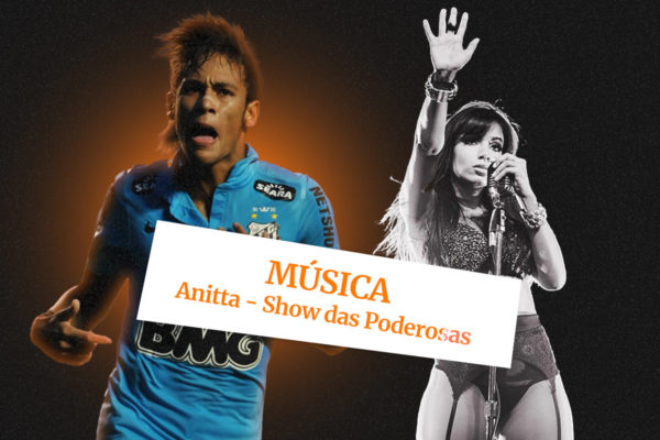 Imagem colorida de arte com Neymar e Anitta- Metrópoles