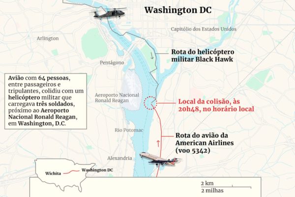 imagem colorida de acidente aéreo em washington, nos estados unidos