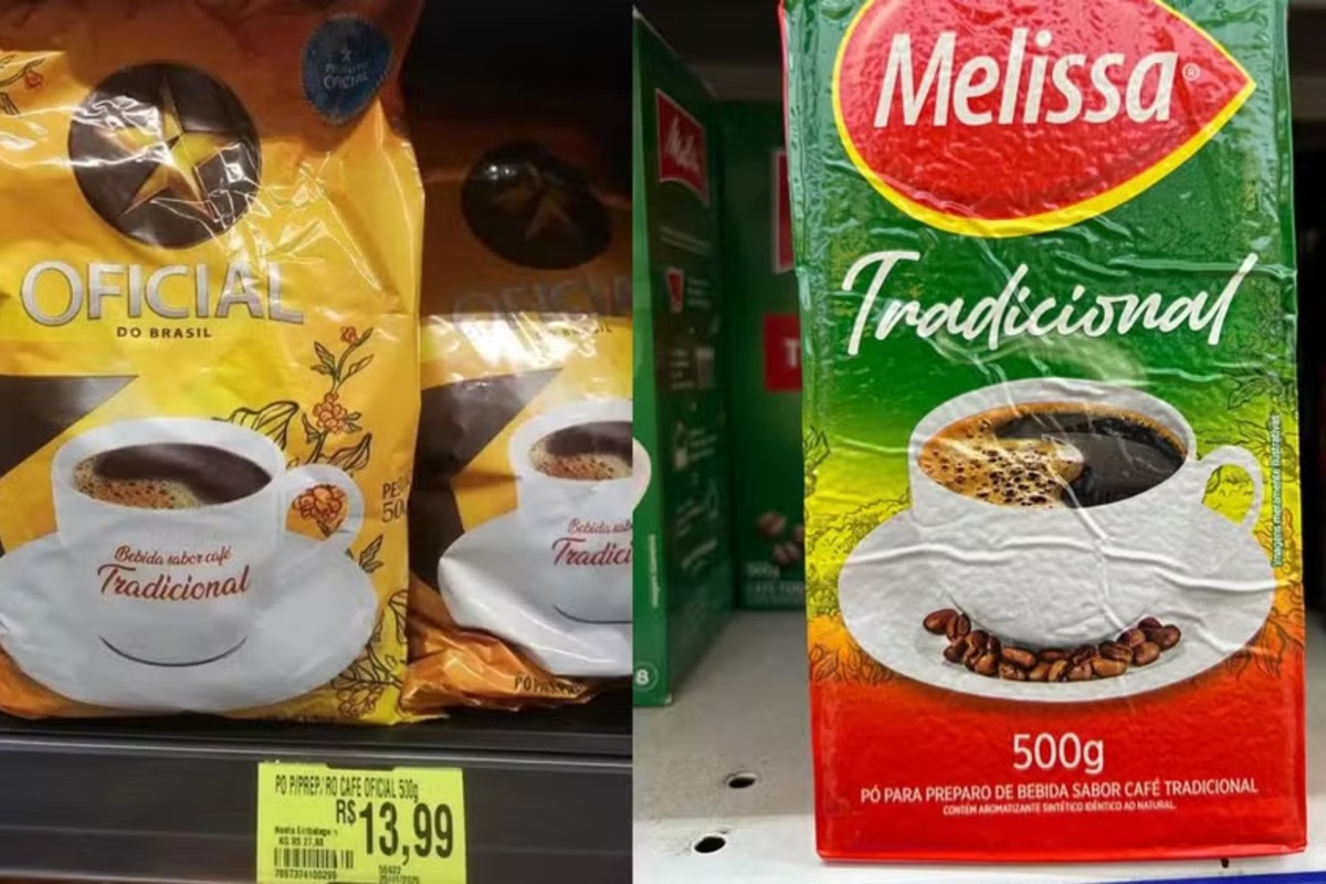 Embalagens de produtos que imitam ser café