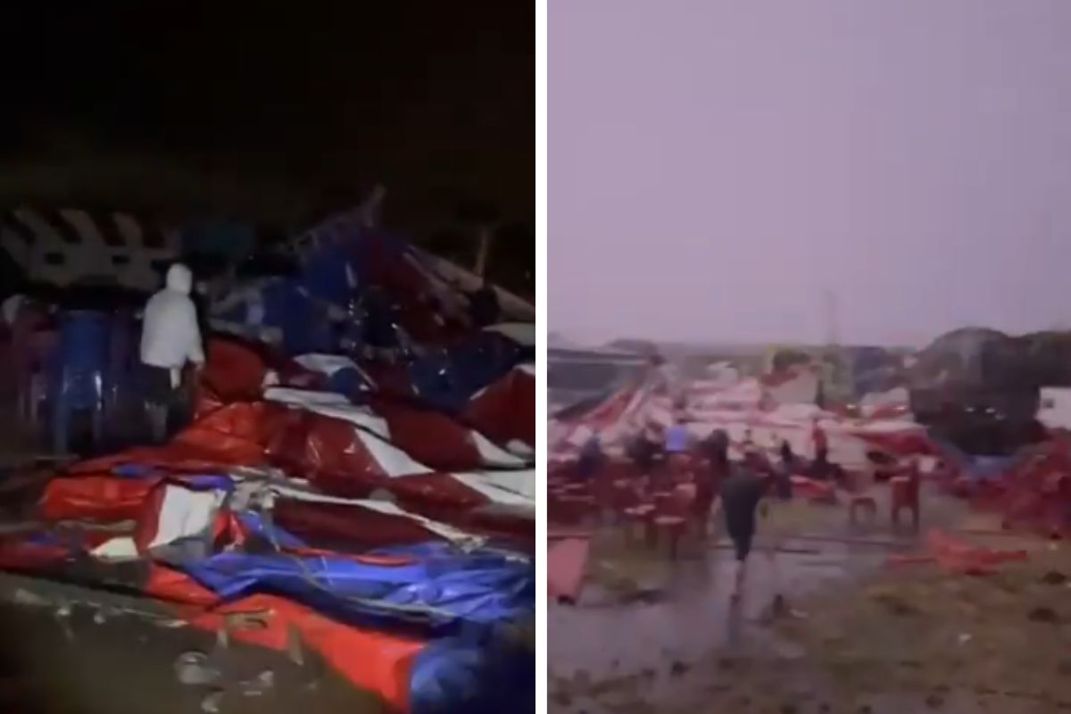 RS: estrutura de circo desaba após temporal e 20 ficam feridos. Vídeo - Portais