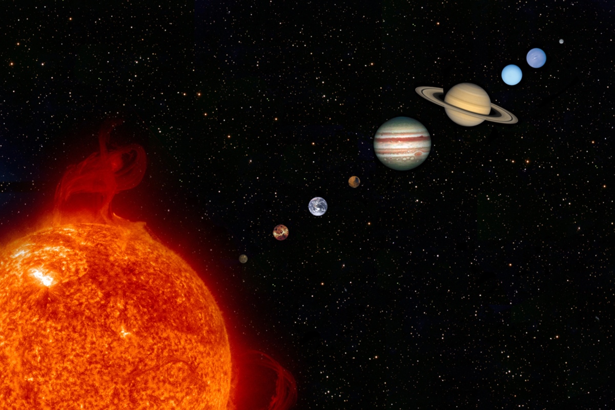 O Sistema Solar - Mercúrio, Vênus, Terra, Marte, Júpiter, Saturno, Urano, Netuno e Plutão