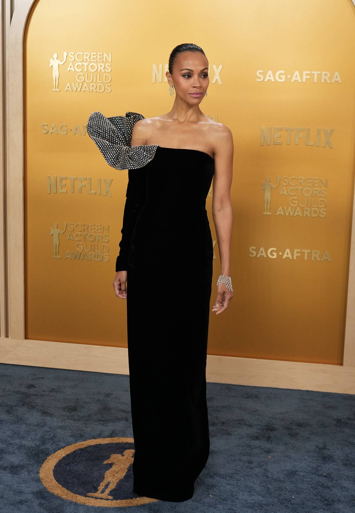 Zoe Saldaña no tapete vermelho do SAG Awards 2025 - Metrópoles