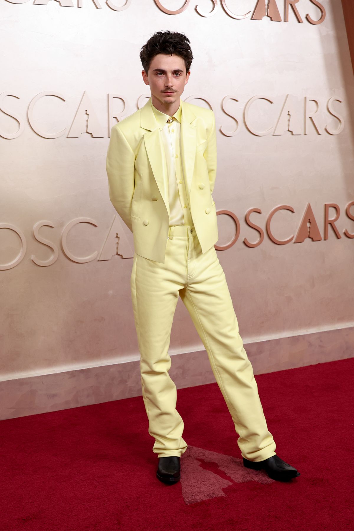 Timothée Chalamet no tapete vermelho do Oscar 2025 - Metrópoles