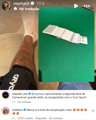 Foto colorida de Neymar e Cristiano Ronaldo - Metrópoles