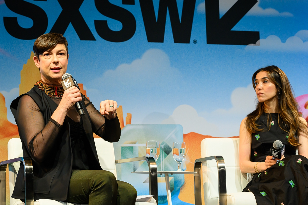 Maria Paula Fidalgo e Nadia Murad no SXSW