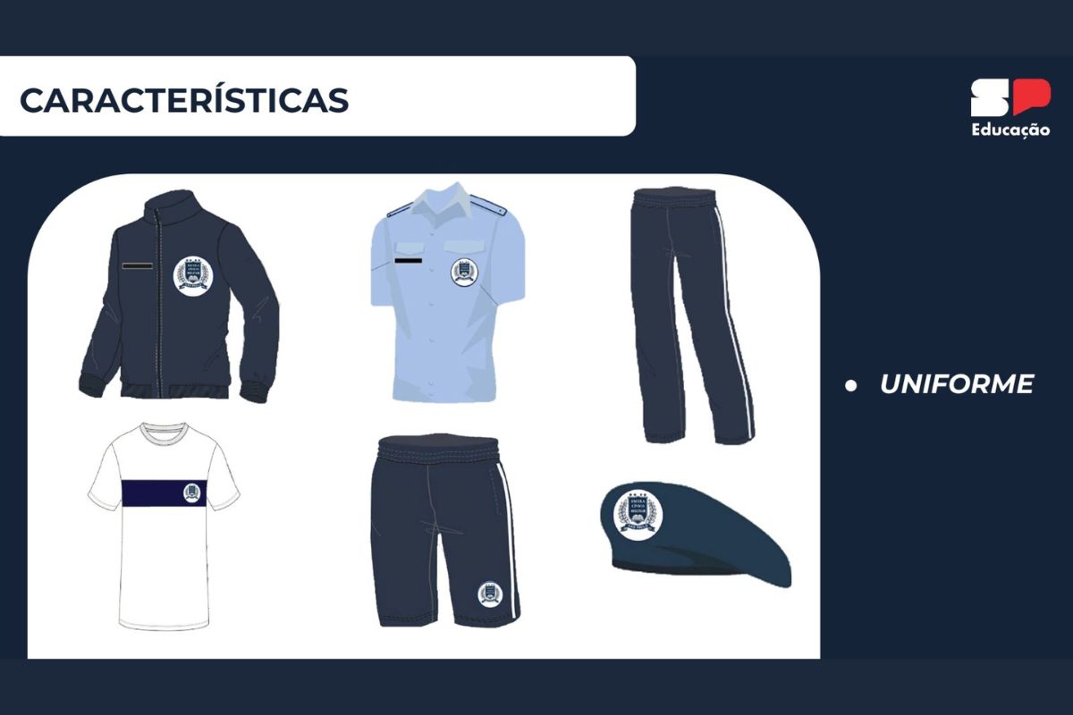 Imagem colorida mostra uniforme sugerido para a escola cívico-militar - Metrópoles