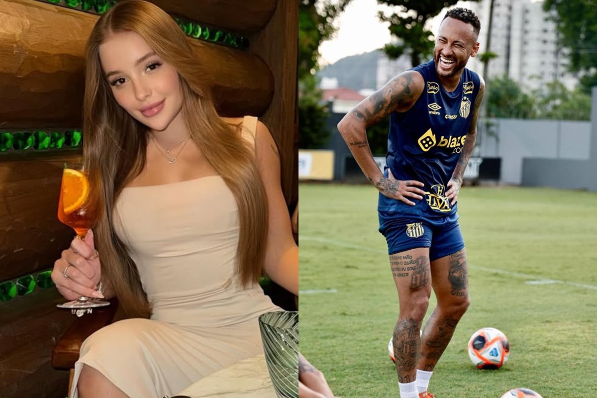 Montagem com fotos de Any Awuada e Neymar - Metrópoles