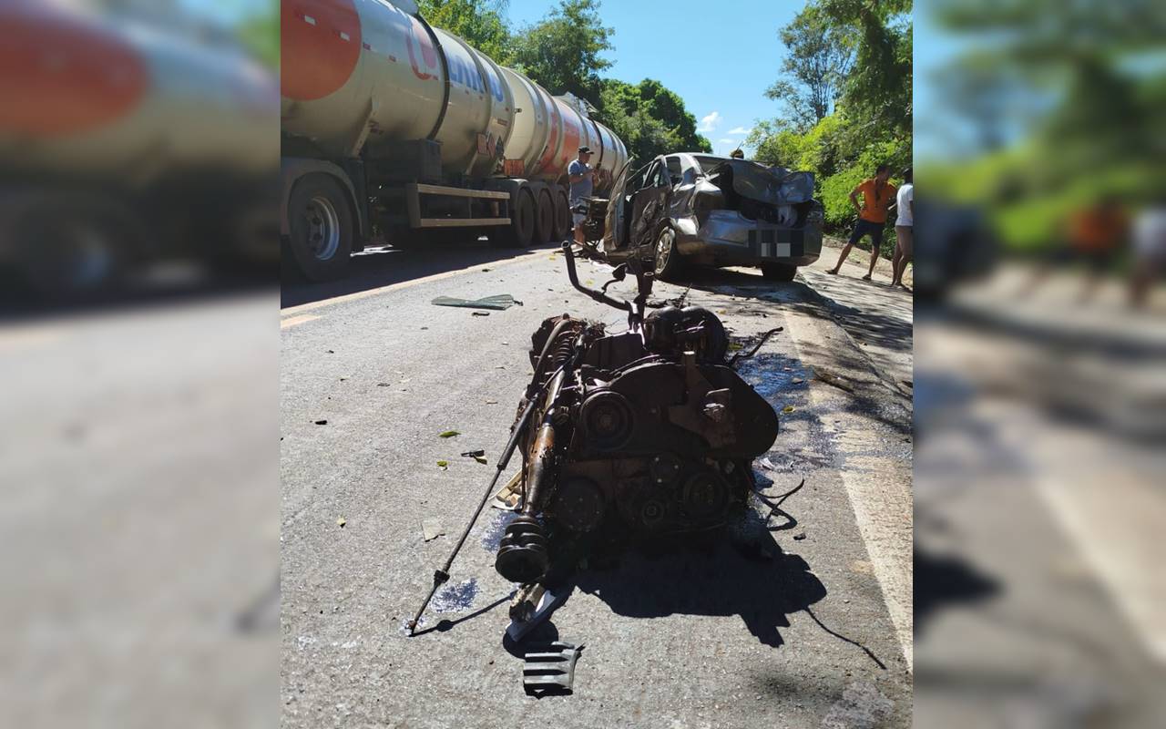 Motorista sobrevive a acidente que arrancou motor de carro. Veja fotos