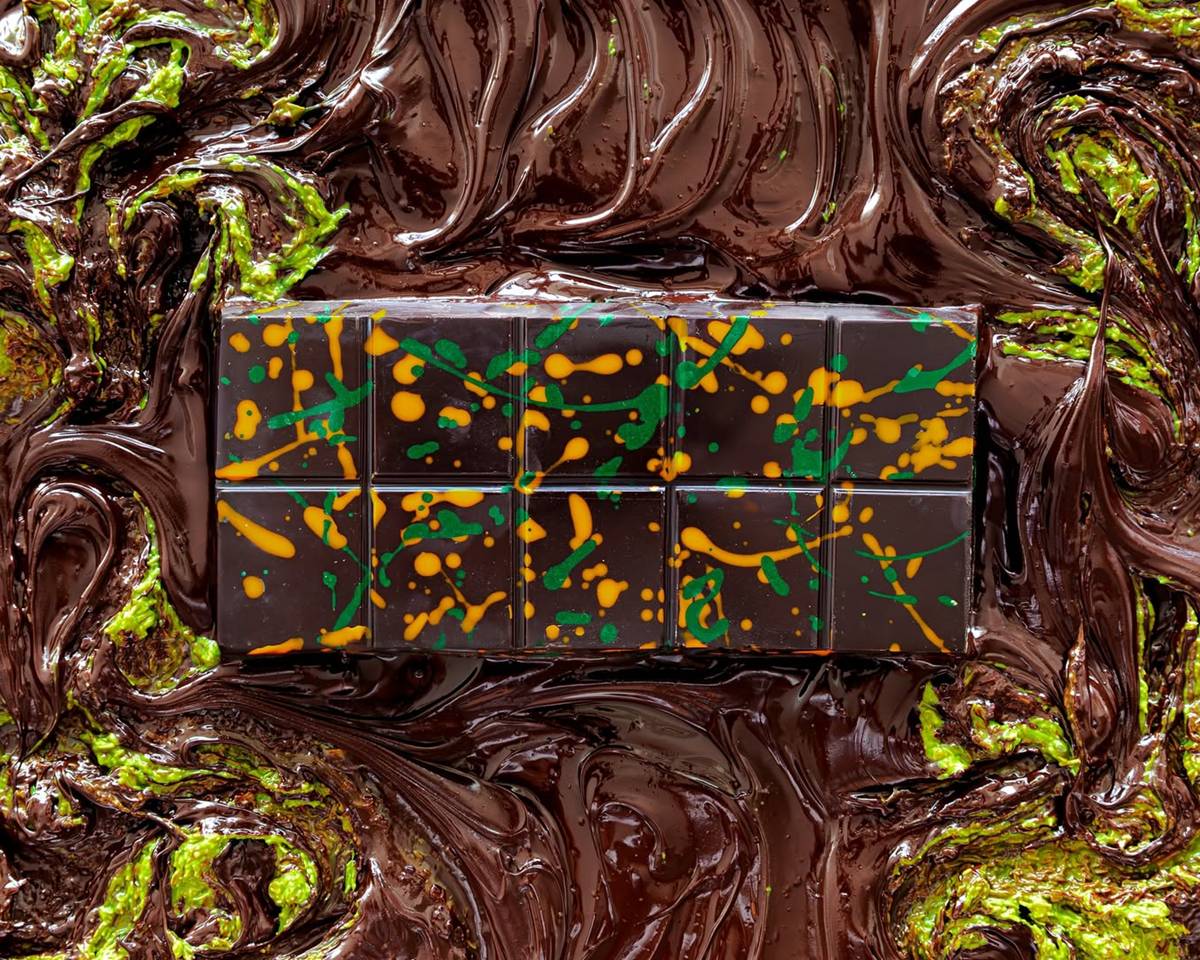 Barra de chocolate Cant Get Knafeh Of It, chocolate de Dubai com pistache - Metrópoles
