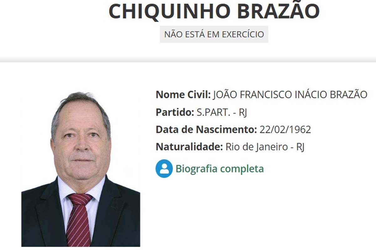 Brazão já aparece como “fora de exercício” no site da Câmara