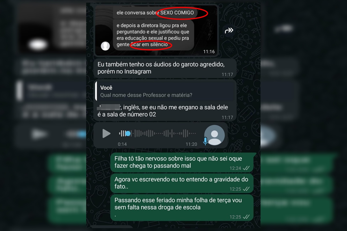 Sexo, toques e falas obscenas: veja prints do professor com alunas
