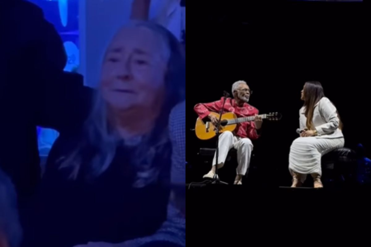 Mãe de Preta se emociona ao ver filha cantando Drão com Gilberto Gil