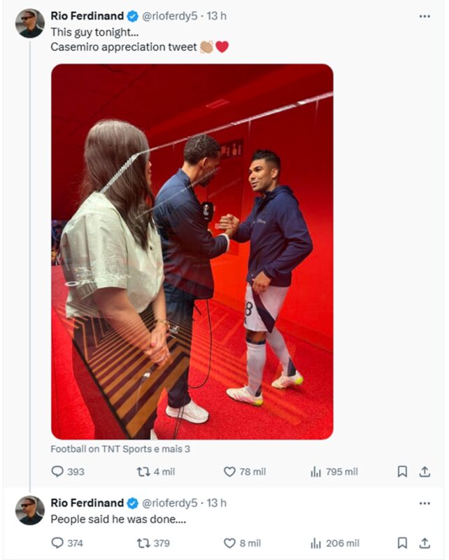 Foto colorida de Casemiro e Ferdinand - Metrópoles