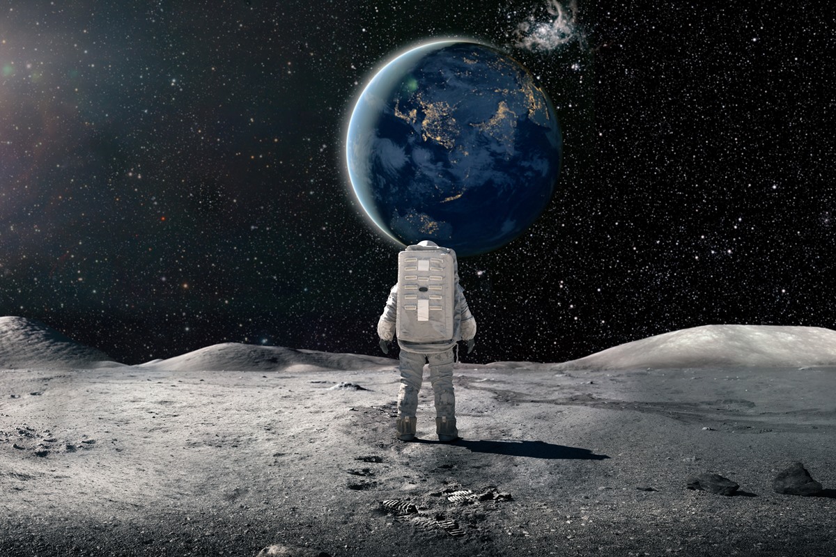 Ilustração colorida de astronauta no espaço - Metrópoles