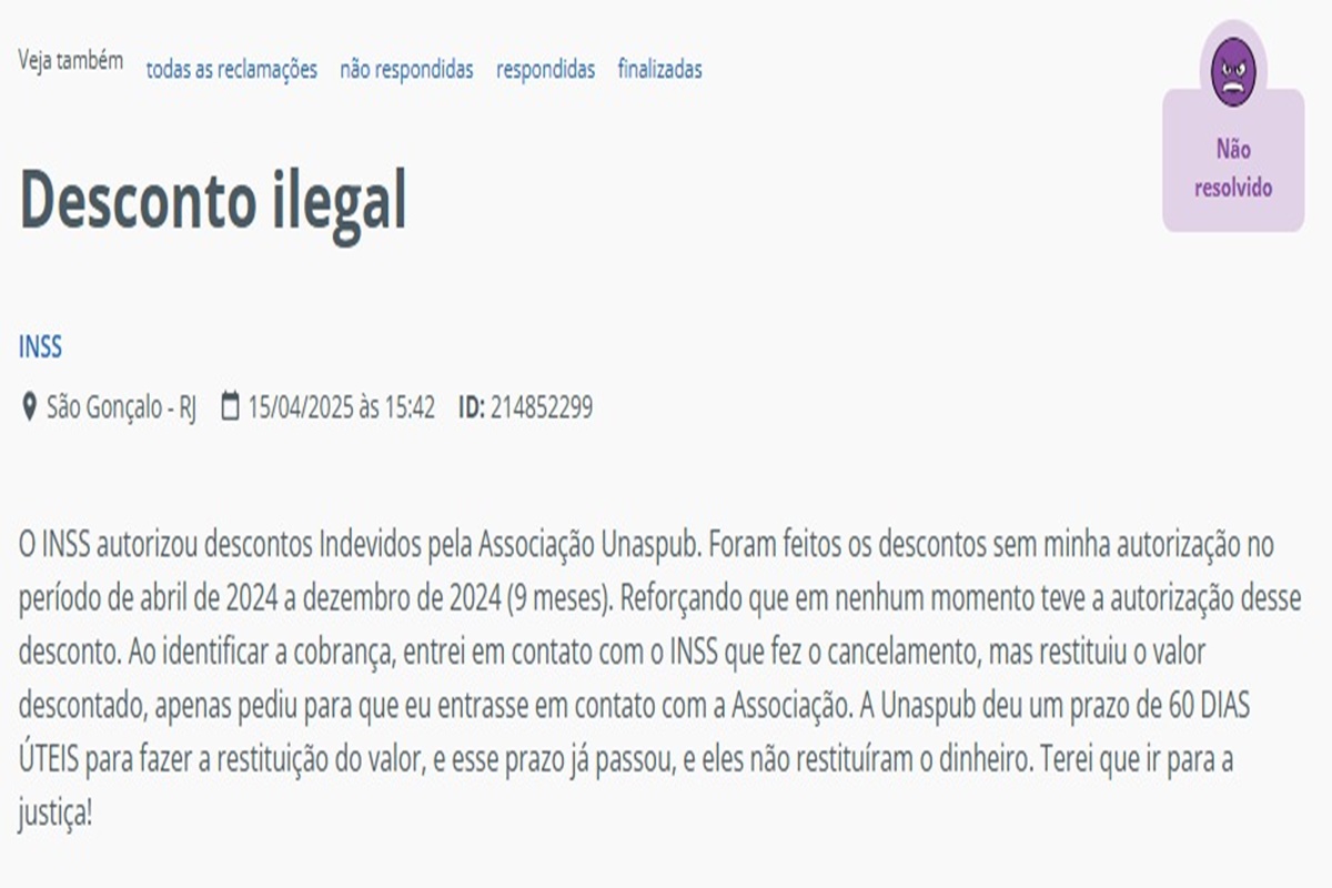 Foto colorida de beneficiário que alega ter sido lesado por descontos do INSS - Metrópoles