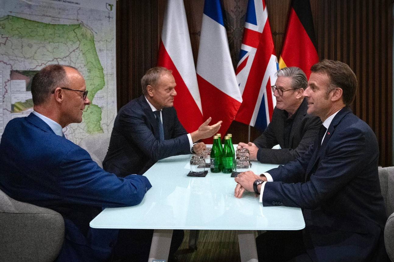Líderes europeus Macron, Merz, Starmer e Tusk visitam a Ucrânia