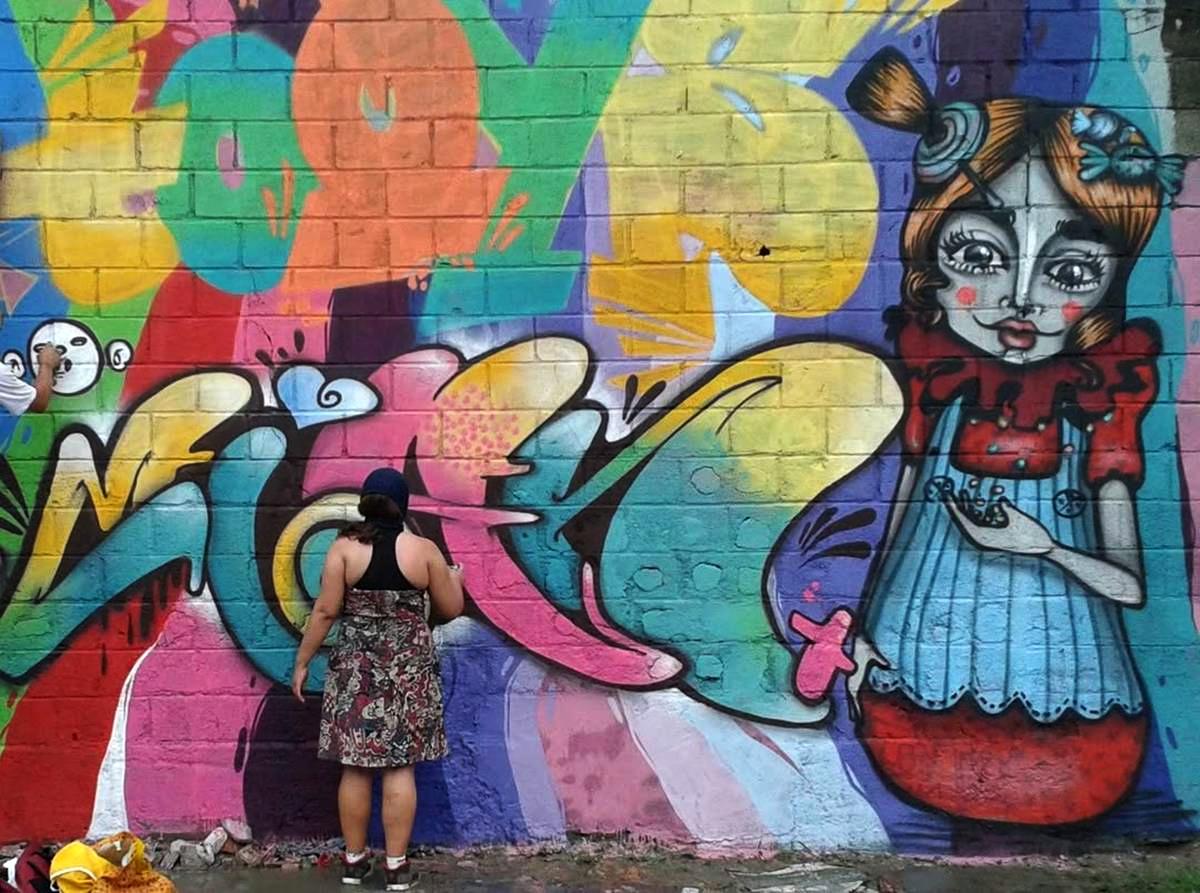Grafite da artista Raissa Miah - Metrópoles
