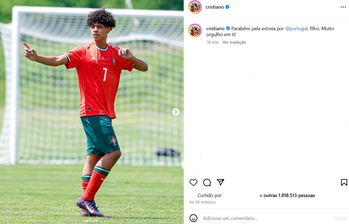 Foto colorida de Cristiano Ronaldo Jr - Metrópoles