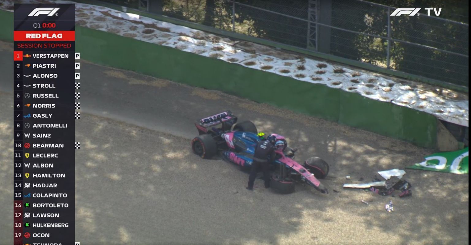 Vídeo: Colapinto se envolve em acidente grave na classificação da F1