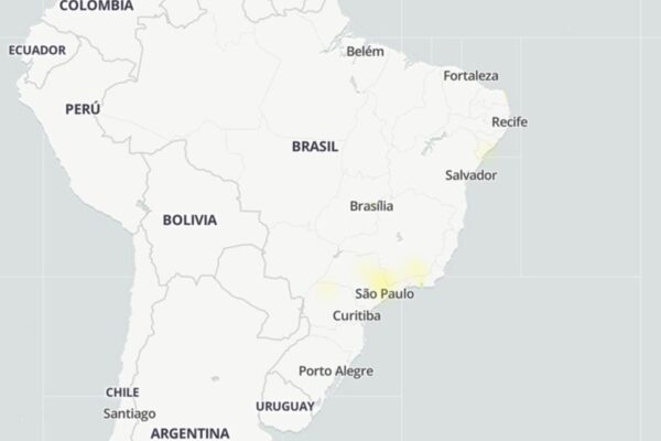 Imagem colorida de mapa de calor das queixas sobre Google Drive