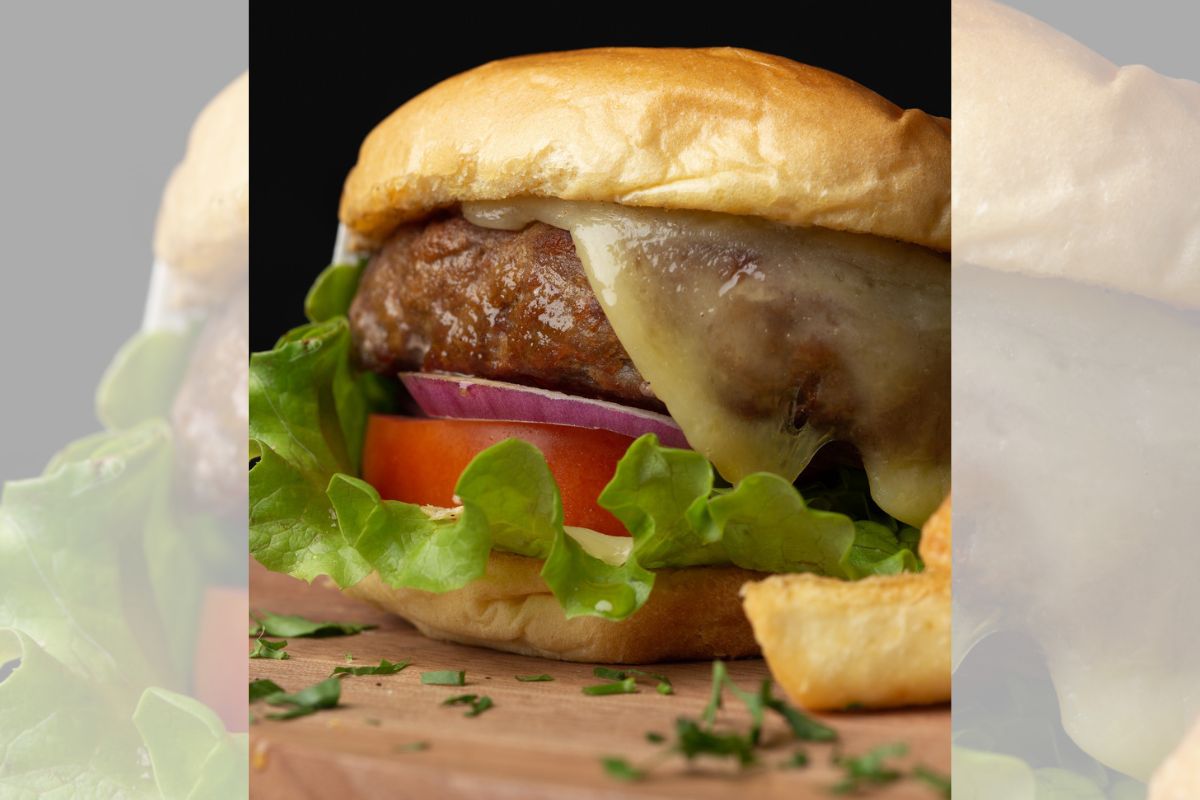 foto colorida de hamburguer