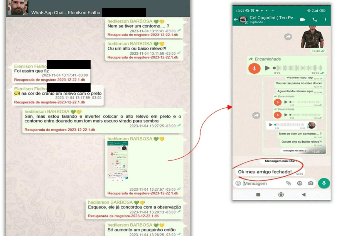 Prints de conversas do grupo "C4" obtidas pela PF