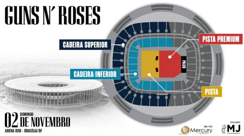 Mara Arena BRB Mane Garrincha show Guns n Roses