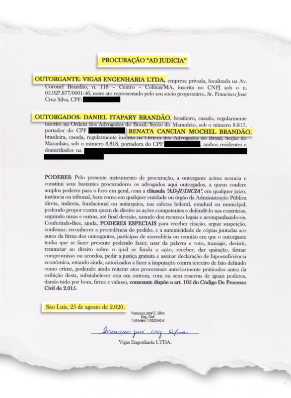 Procuração da Vigas Engenharia em nome de Daniel Brandão