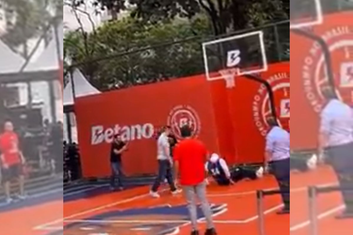 Vídeo: estrela da NBA leva tombo em abertura de quadra no RJ