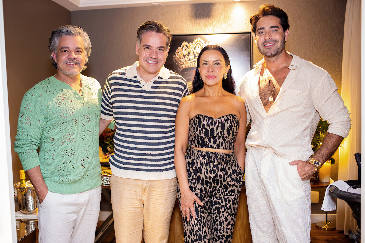 Gracco Magalhães, Luciano Souza e Gui Ribeiro brindam Claudia Meireles