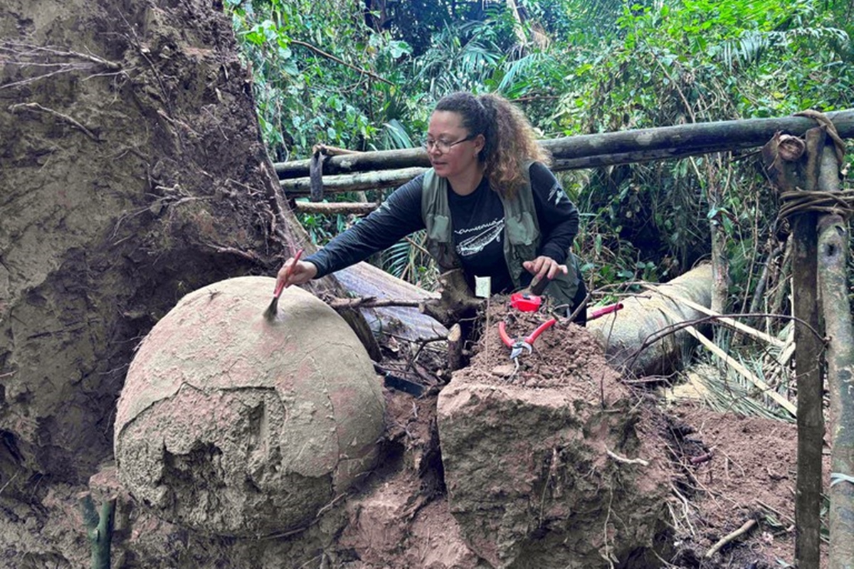 Georgea Holanda Urnas funerárias embaixo de árvore na Amazônia