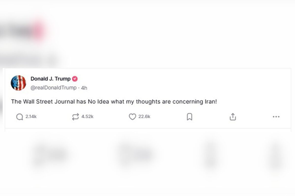 Imagem colorida mostra postagem do presidente dos Estados Unidos Donald Trump | Metrópoles