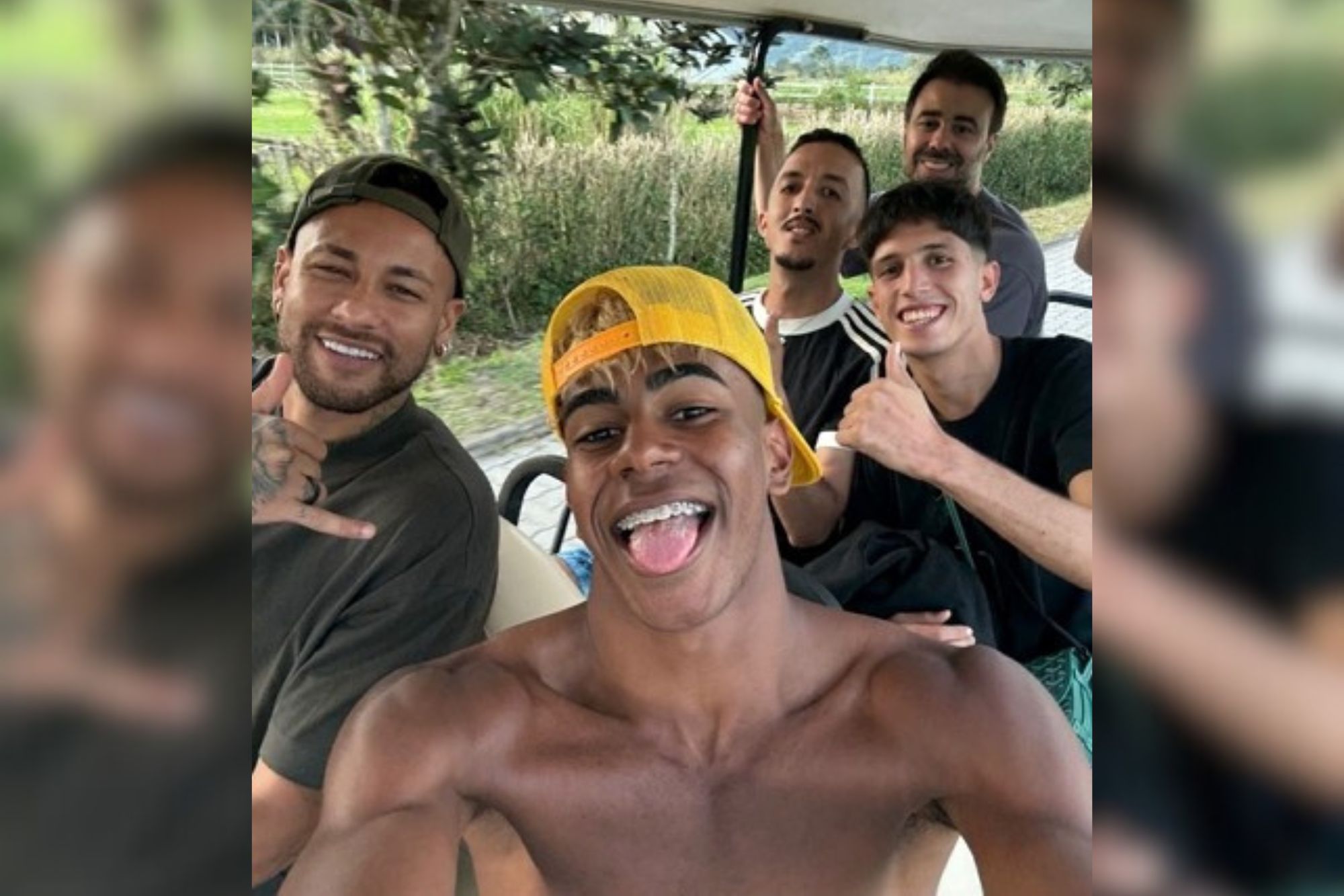 Vídeo: Neymar leva Yamal para passeio em carrinho de golfe no RJ