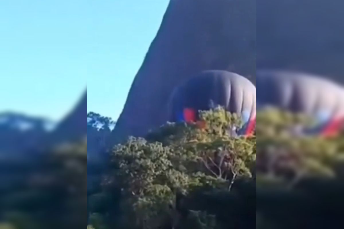 Balão com 7 pessoas faz pouso forçado em área de mata no ES. Vídeo