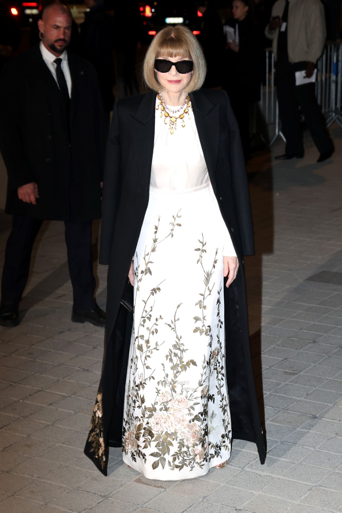 Foto com cor. Anna Wintour na semana de moda de Paris de 2025 - Metrópoles