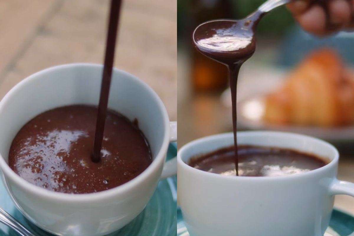 montagem colorida de chocolate quente 