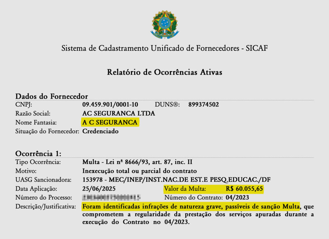 AC Segurança é punida pelo Inep