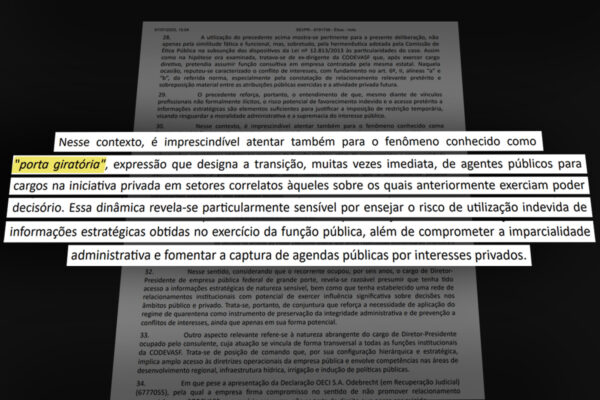 Para evitar o fenômeno da porta rotativa na administração pública selvagem, o código postal imposto ao ex -diretor da Codevasf