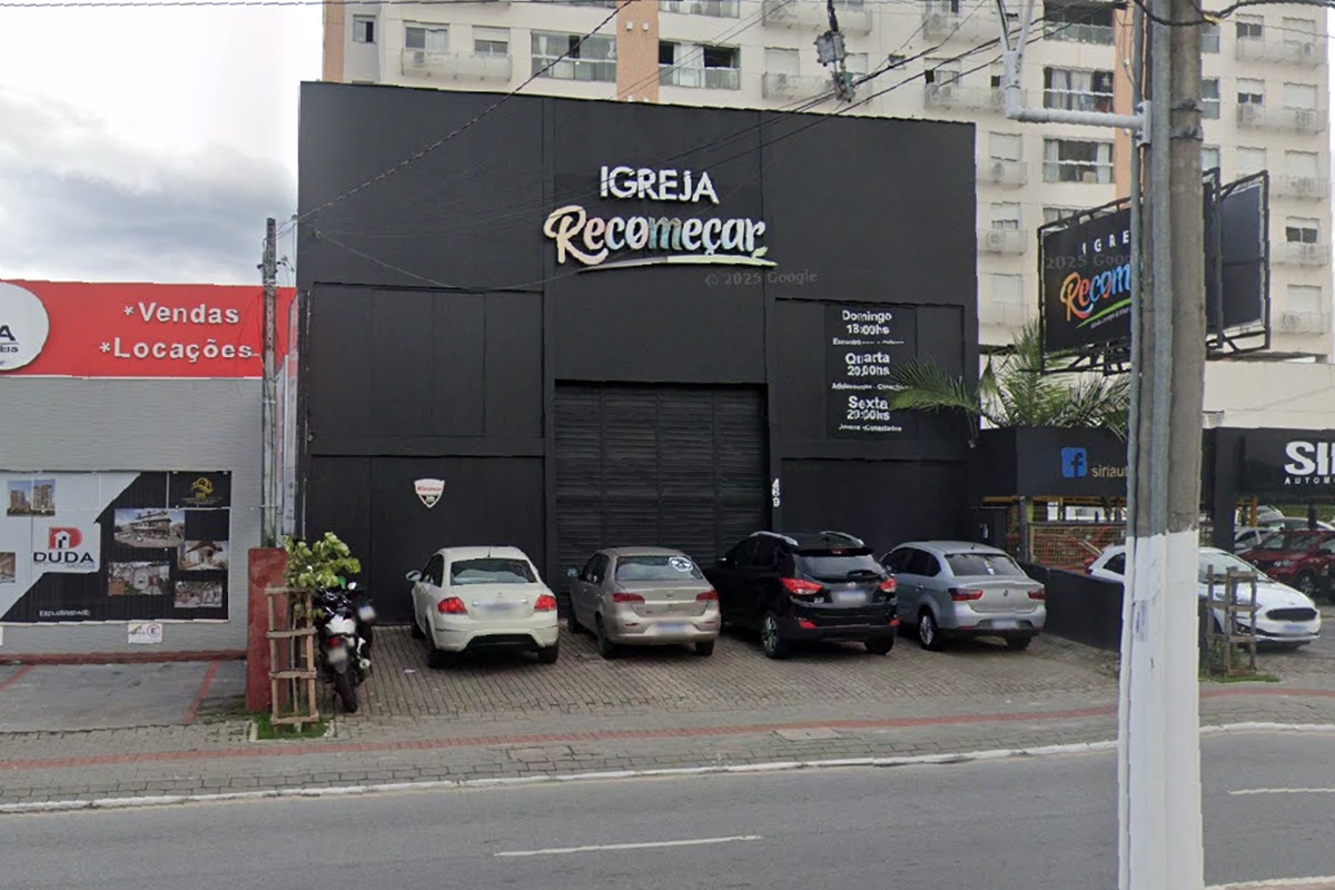 Unidade da Igreja Recomeçar, do pastor Nicoletti, em Palhoça-SC