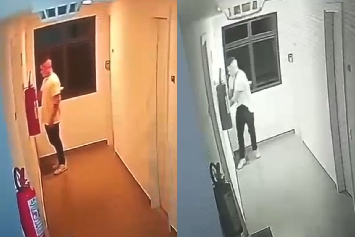 Vídeo mostra fisiculturista indo a apartamento para agredir namorada