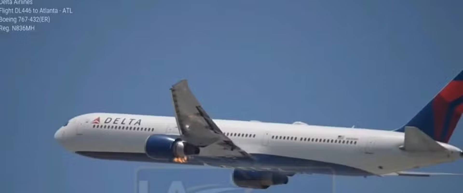 Veja: avião da Delta com fogo no motor faz pouso de emergência nos EUA