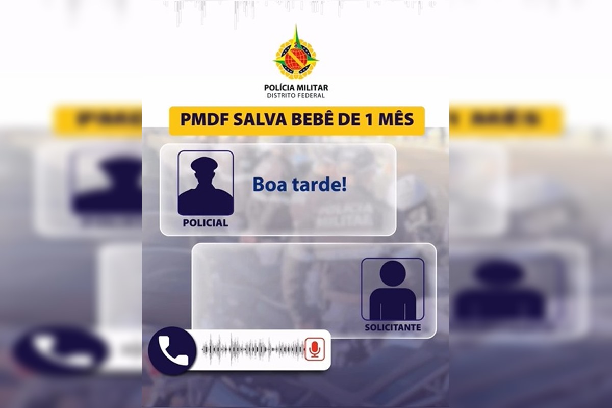 PM passa orientações por telefone, e pai salva bebê engasgada. Ouça
