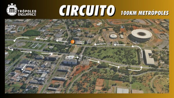 Foto colorida do mapa da prova 100 KM Metrópoles - Metrópoles