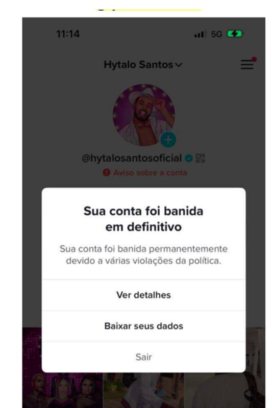 Tik Tok bane Hytalo Santos após 140 infrações dos termos de uso da plataforma digital