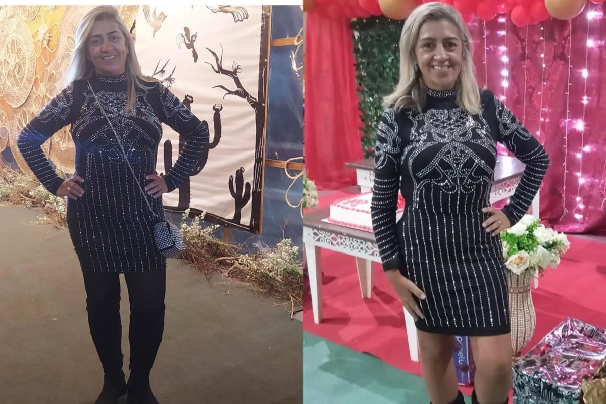 Foto colorida de uma mulher com vestido preto - Metrópoles.
