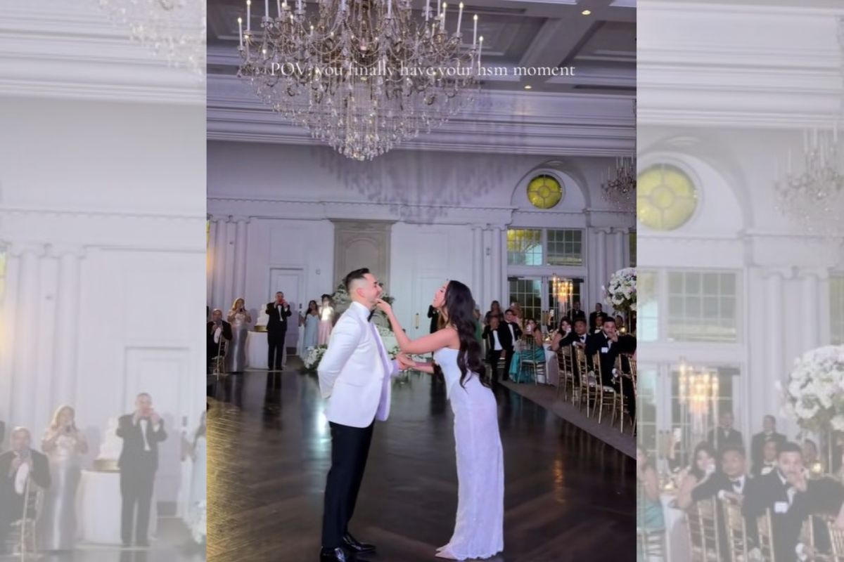 foto colorida noivos em casamento