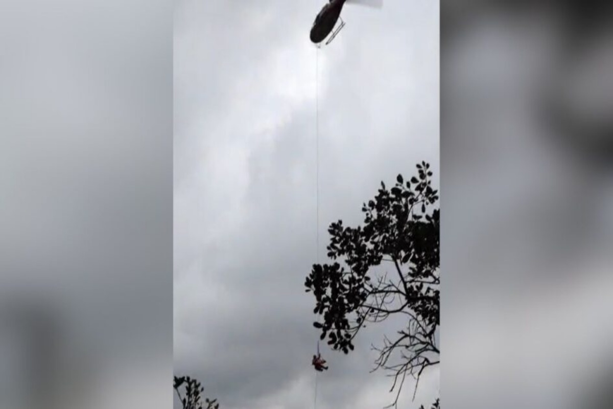 Mulher cai de altura de 5 metros durante rapel em cascata de SC